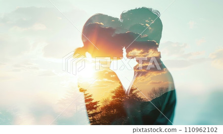 AI-generated content. young couple in love , nature background , valentines day pragma AI-generated content. young couple in love , nature background , valentines day pragma 110962102