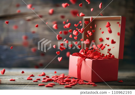AI-generated content. a gift box of romantic love on valentines day pragma 110962193