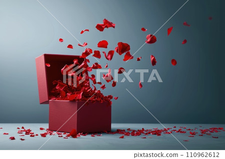 AI-generated content. a gift box of romantic love on valentines day pragma 110962612