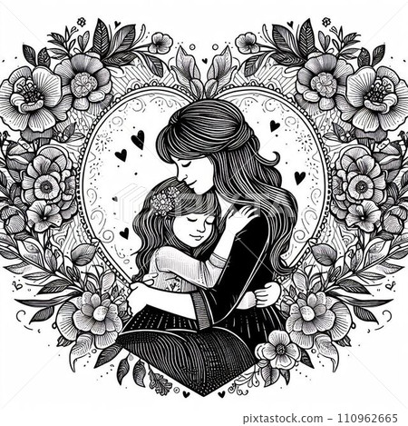 mother and daughter illustration 110962665