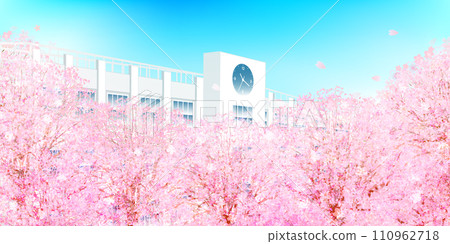 櫻花春天學校背景 櫻花春天學校背景 110962718