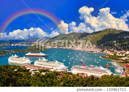 加勒比海聖托馬斯島美麗的風景 110962721