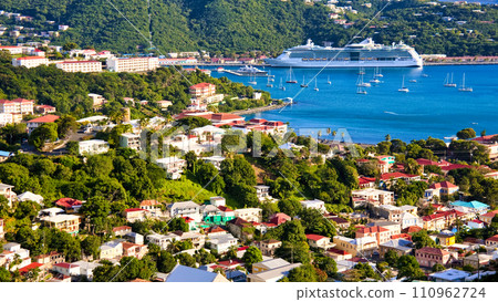 Beautiful scenery of St. Thomas Island in the Caribbean Sea 110962724