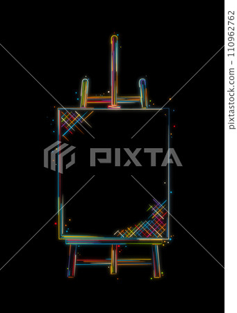 Easel and canvas sketch 110962762