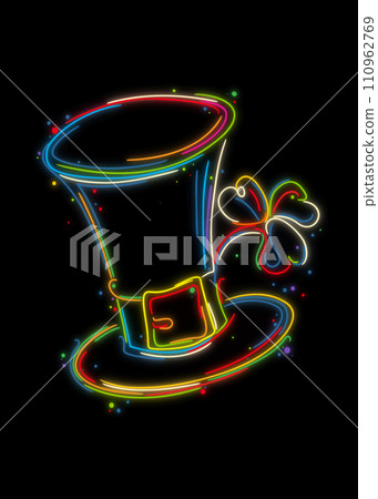 Saint Patrick hat and clover vector 110962769