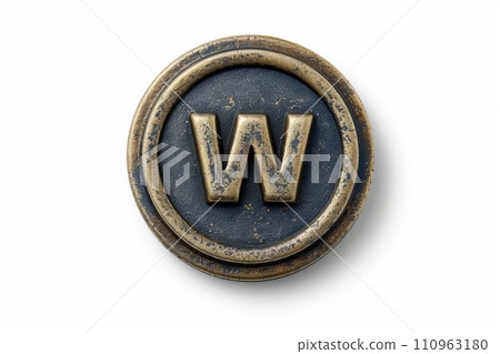 Minimalist capital letter w on plain white background typography concept for design and decoration Minimalist capital letter w on plain white background typography concept for design and decoration 110963180