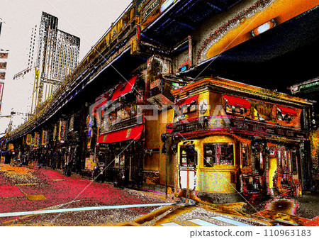 Pub restaurant under guard 110963183