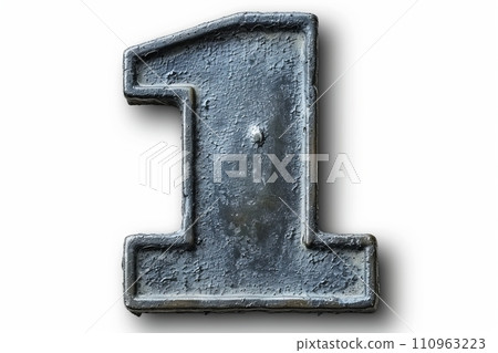 Single bold letter 1 isolated on plain white... - Stock Illustration ...