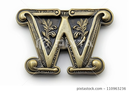 Bold letter  w  isolated on clean white background for design and typography concepts 110963236