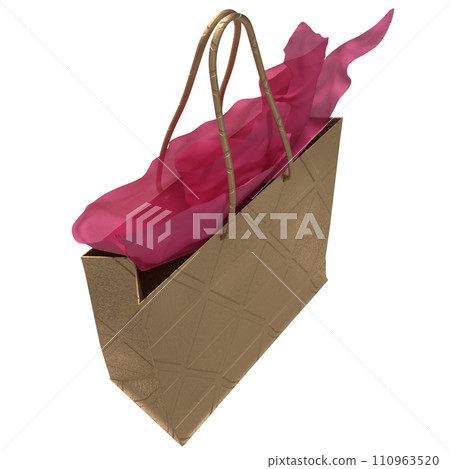 The Gold shopping bag for market or Advertising concept 3d rendering. 110963520