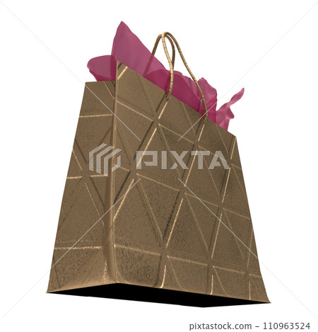 The Gold shopping bag for market or Advertising concept 3d rendering. 110963524