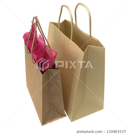 The Gold shopping bag for market or Advertising concept 3d rendering. The Gold shopping bag for market or Advertising concept 3d rendering. 110963537