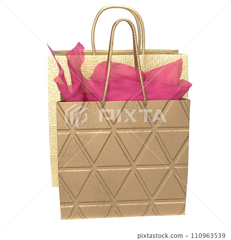 The Gold shopping bag for market or Advertising concept 3d rendering. The Gold shopping bag for market or Advertising concept 3d rendering. 110963539
