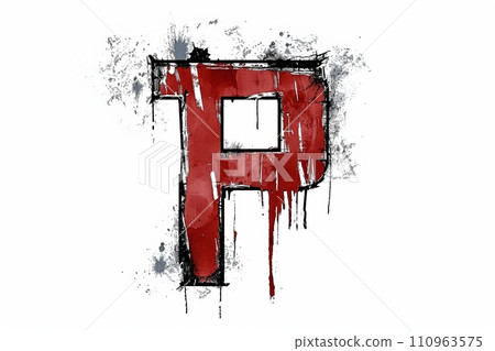Bold capital letter p on clean white background for design and typography projects Bold capital letter p on clean white background for design and typography projects 110963575