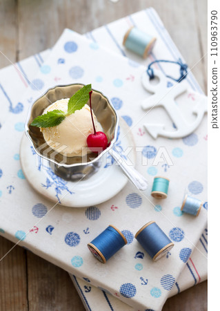 cherries and ice cream 110963790
