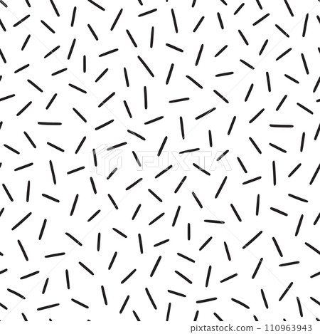 Small dash pattern on white background. Hand drawn small black dash seamless pattern. Simple minimal abstract, geometric texture design seamless background. Vector Small dash pattern on white background. Hand drawn small black dash seamless pattern. Simple minimal abstract, geometric texture design seamless background. Vector 110963943