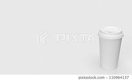 The coffee paper cup for hot drink concept 3d rendering. The coffee paper cup for hot drink concept 3d rendering. 110964137