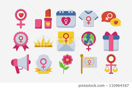 International women's day vector element set 110964387