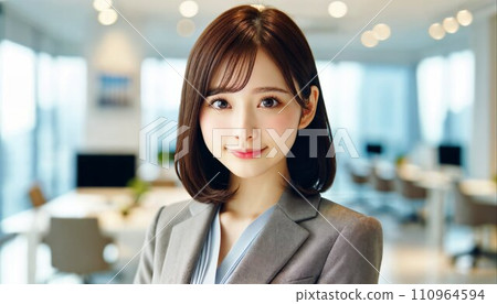 A young Japanese woman working in an office. AI images. A young Japanese woman working in an office. AI images. 110964594