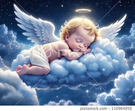 睡在雲端的小天使藝術(AI 生成圖像) 睡在雲端的小天使藝術(AI 生成圖像) 110964958