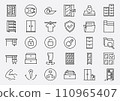 steel furniture line icon set 110965407