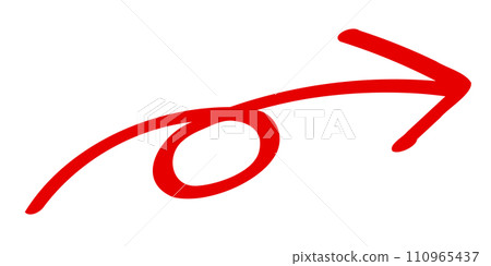 Hand drawn round arrow black Hand drawn round arrow black 110965437