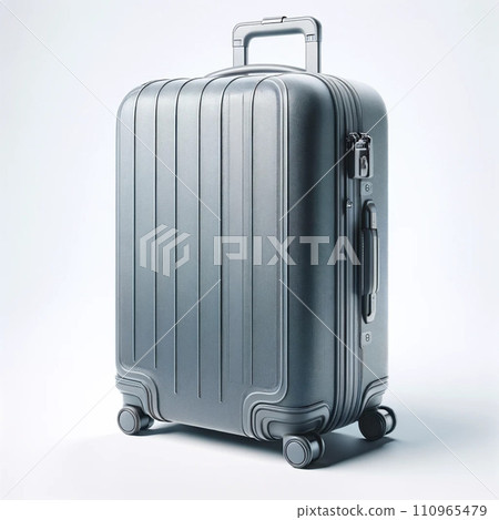3D renderings of a modern suitcase for traveling set on a white background The suitcase is designed with a sleek contemporary style 3D renderings of a modern suitcase for traveling set on a white background The suitcase is designed with a sleek contemporary style 110965479