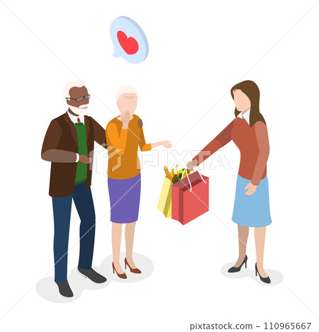 3D Isometric Flat Vector Illustration of Social Help. Item 1 110965667