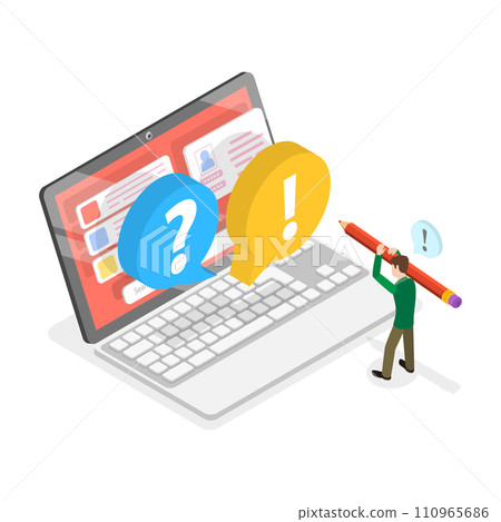 3D Isometric Flat Vector Illustration of Customer Feedback. Item 2 110965686