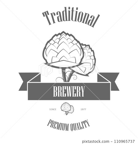 Set of Two-color Beer Craft Badges.. Item 2 110965737