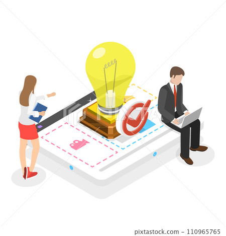 3D Isometric Flat Vector Illustration of Startup Ideas. Item 1 110965765
