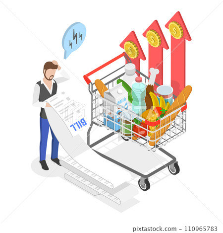 3D Isometric Flat Vector Illustration of Inflation. Item 2 3D Isometric Flat Vector Illustration of Inflation. Item 2 110965783