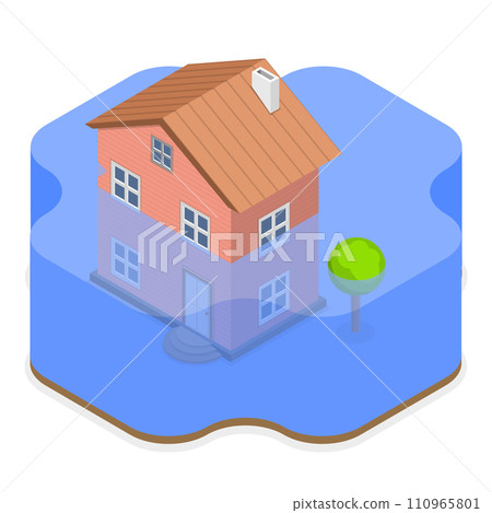 3D Isometric Flat Vector Illustration of Climate Change. Item 8 110965801
