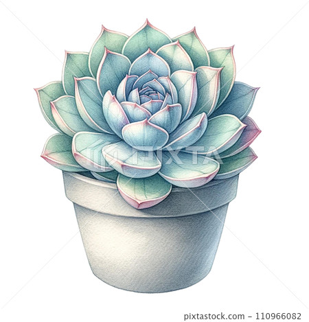 Succulent plant with a concrete planter watercolor clipart Succulent plant with a concrete planter watercolor clipart 110966082