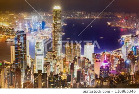Hong Kong Million Dollar Night View View from Victoria Peak 110966346