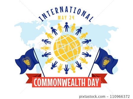 Commonwealth Day Vector Illustration on 24 may of Helps Guide Activities by Commonwealths Organizations with Waving Flag in Flat Cartoon Background 110966372