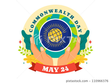 Commonwealth Day Vector Illustration on 24 may of Helps Guide Activities by Commonwealths Organizations with Waving Flag in Flat Cartoon Background 110966376