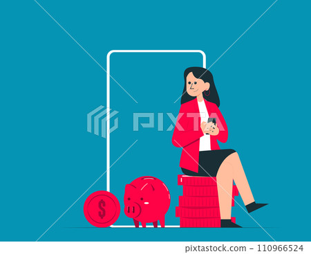 Person trading on a stock market. Finance app vector concept Person trading on a stock market. Finance app vector concept 110966524