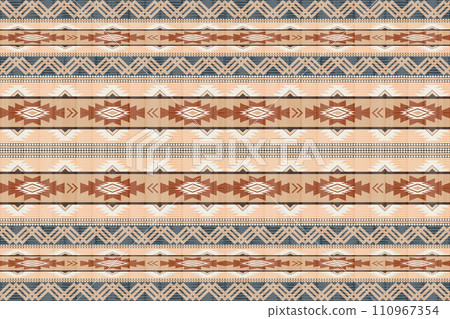 Navajo tribal vector seamless pattern. Native American ornament. Ethnic South Western decor style. Boho geometric ornament. Vector seamless pattern. Mexican blanket, rug. Woven carpet illustration. 110967354