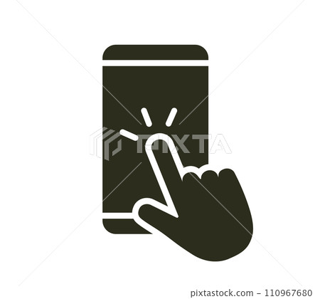 手指圖示觸摸智慧型手機 110967680