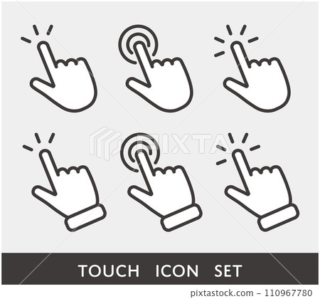 Touching finger icon set 110967780