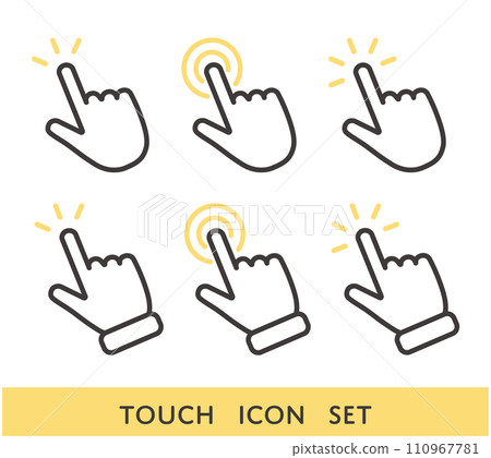 Touching finger icon set 110967781