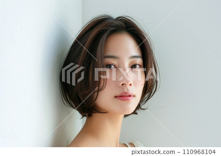 Bob hair woman/cut model image "AI generated image" 110968104