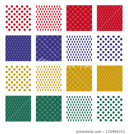 Seamless pattern with Japanese pattern design Set of different colors Checkered pattern Seamless pattern with Japanese pattern design Set of different colors Checkered pattern 110968353
