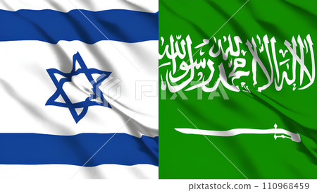 Flags of Israel and Saudi Arabia Flags of Israel and Saudi Arabia 110968459