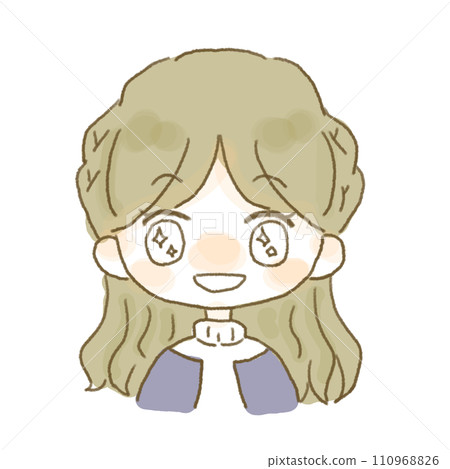 一個女孩帶著幸福的表情 一個女孩帶著幸福的表情 110968826