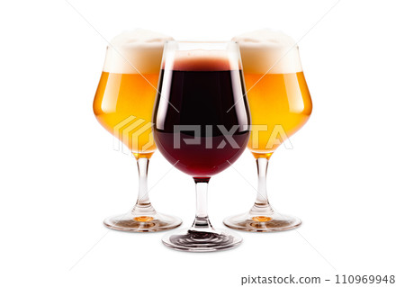 Set of Beer glasses on a white background. Mugs with drink like Ipa, Pale Ale, Pilsner, Porter or Stout Set of Beer glasses on a white background. Mugs with drink like Ipa, Pale Ale, Pilsner, Porter or Stout 110969948