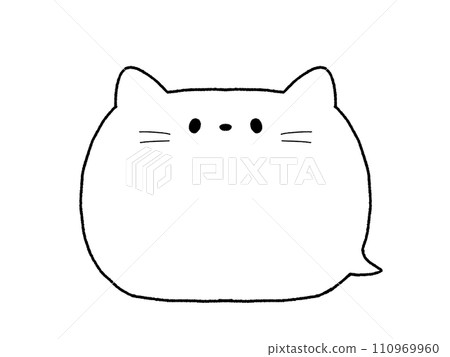 Black and white cat speech bubble 110969960