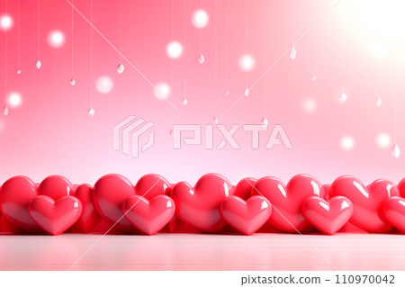 Poster or banner with realistic 3d hearts, symbol of love and st. Valentine's day Poster or banner with realistic 3d hearts, symbol of love and st. Valentine's day 110970042