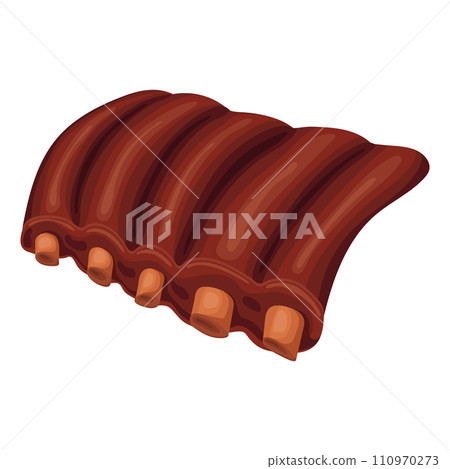 Grilled meat on the bone, ribs. Vector illustration on a white background 110970273